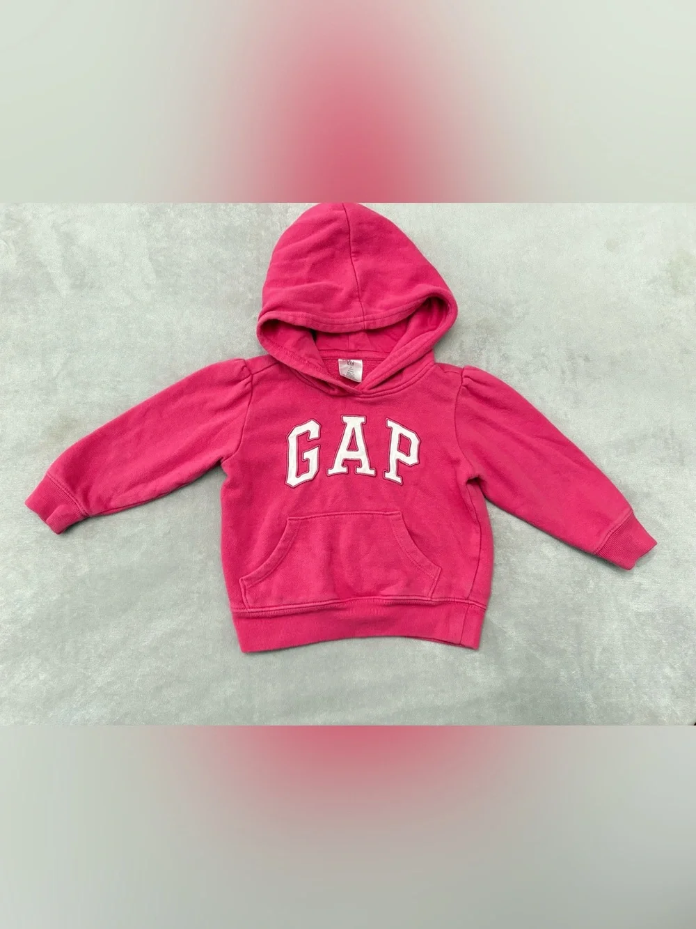 Baby Gap Toddler Girls Pink Pullover Hoodie Sweatshirt Size 2 Years Logo Pocket